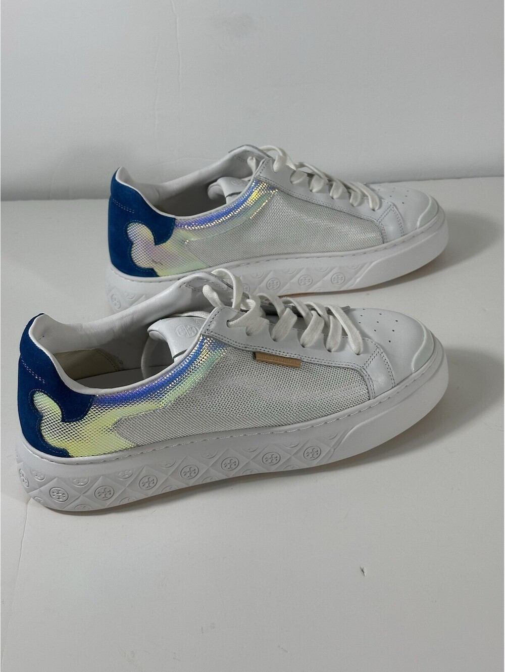 Tory Burch Women’s 11M Ladybug White & Mermaid Platform Lace Up Low Top Sneakers